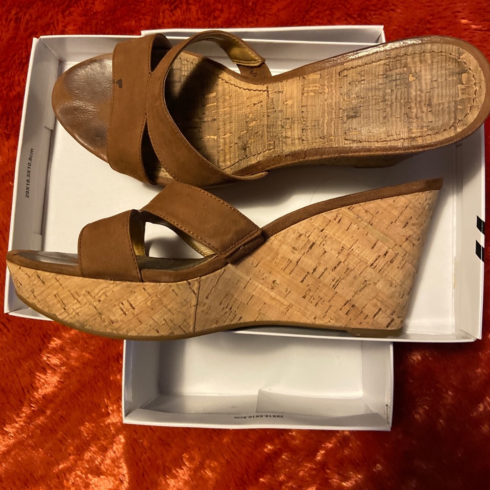 Nine West Effie Brown Suede Slide Sandal 10m